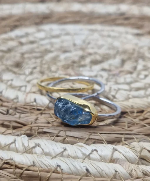 Χειροποίητο Δαχτυλίδι Τrinity Aquamarine
